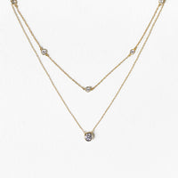 caption:Crystal Chain Round Layered Necklace 