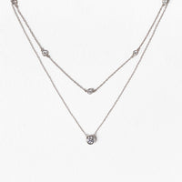 caption:Crystal Chain Round Layered Necklace 
