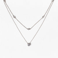 caption:Crystal Chain Round Layered Necklace 