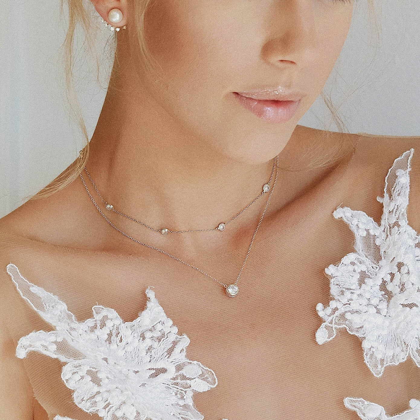 Dakota Crystal Layered Necklace Set