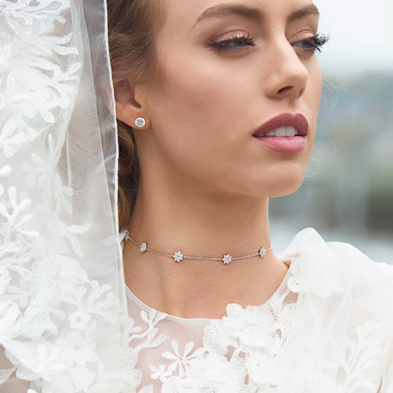 Fleur Crystal Choker Necklace - Amy O. Bridal