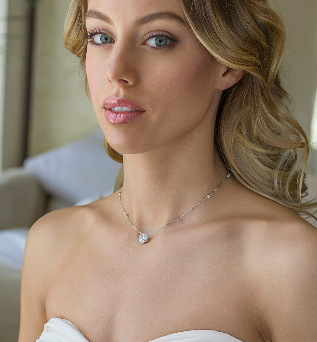 Sophia Crystal Chain Necklace - Amy O. Bridal