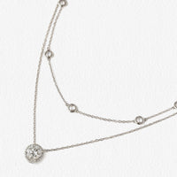 Crystal Chain Round Layered Necklace