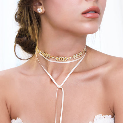 Dainty Pearl Choker, Rose Gold Necklace, Bridal Wedding Jewelry – AMYO  Bridal