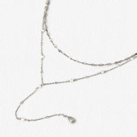 Perla Lariat Layered Necklace