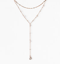 Perla Lariat Layered Necklace