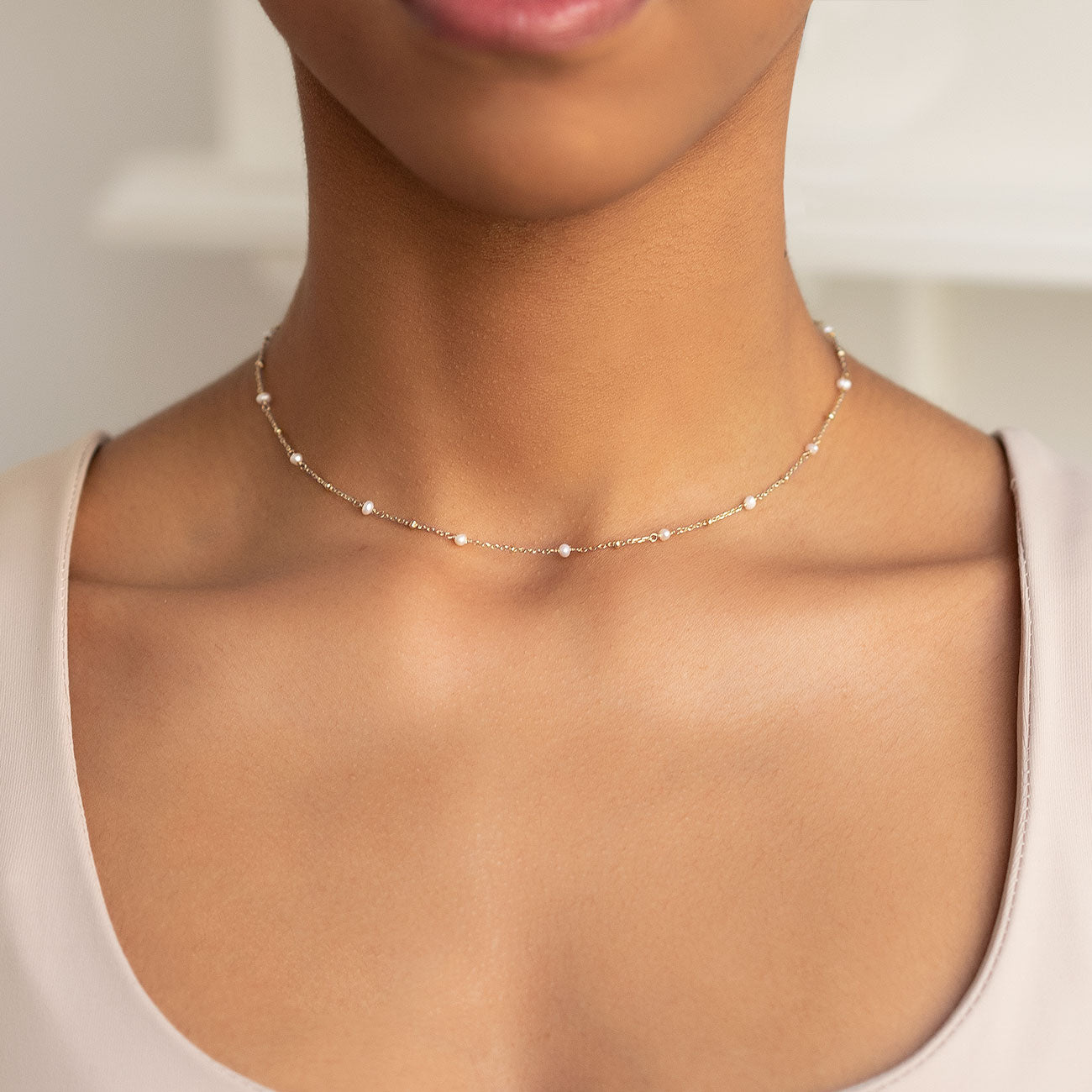 Dainty Sterling Silver Choker Necklace Satellite Ball Chain All Length  Available | eBay