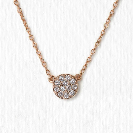 Petite Pave Disc Necklace