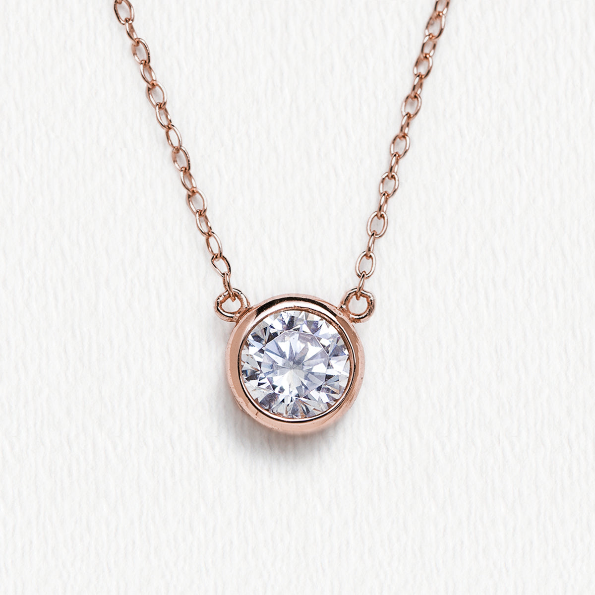 Rose Gold Solitaire Necklace