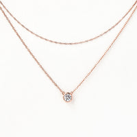 Dakota Solitaire Crystal Layered Necklace