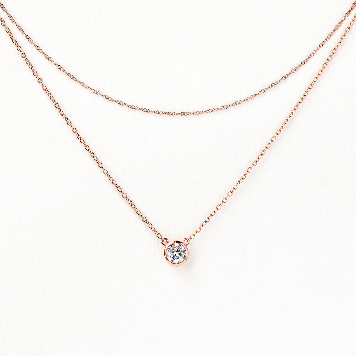 Dakota Solitaire Crystal Layered Necklace