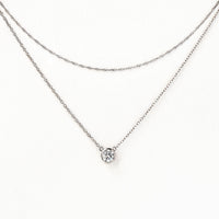 Dakota Solitaire Crystal Layered Necklace