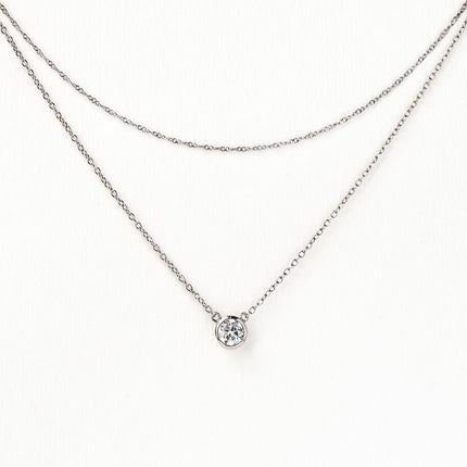 Dakota Solitaire Crystal Layered Necklace