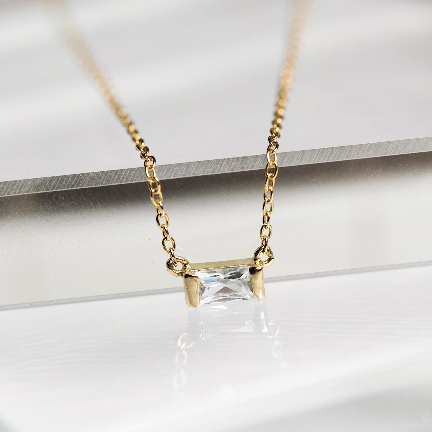 Baguette Pendant Necklace