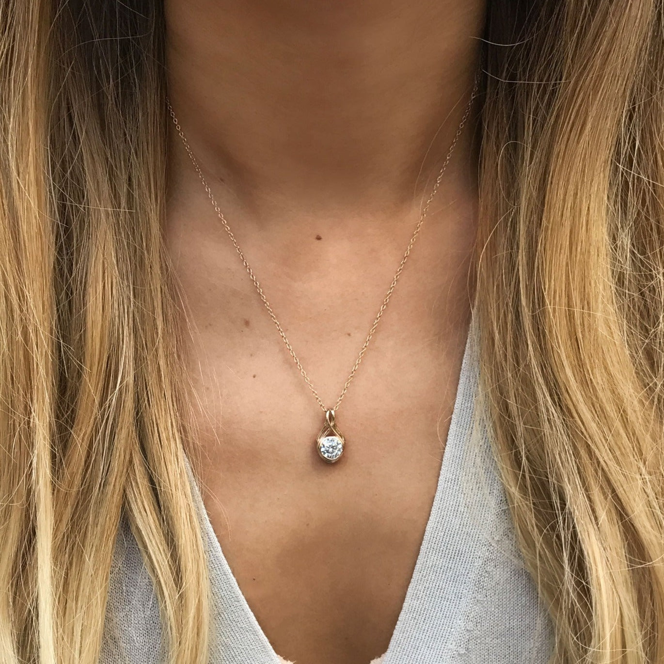 Crystal Drop Pendant Necklace