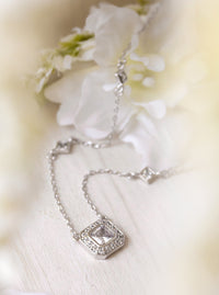 Ella Radiant CZ Pendant Necklace - Amy O. Bridal