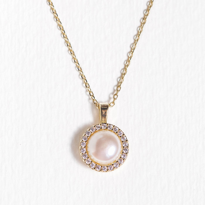 Freshwater Pearl Halo Necklace