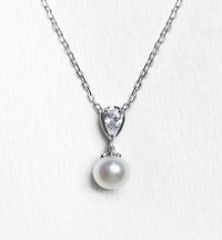 Halo Freshwater Pearl Pendant Necklace - Amy O. Bridal