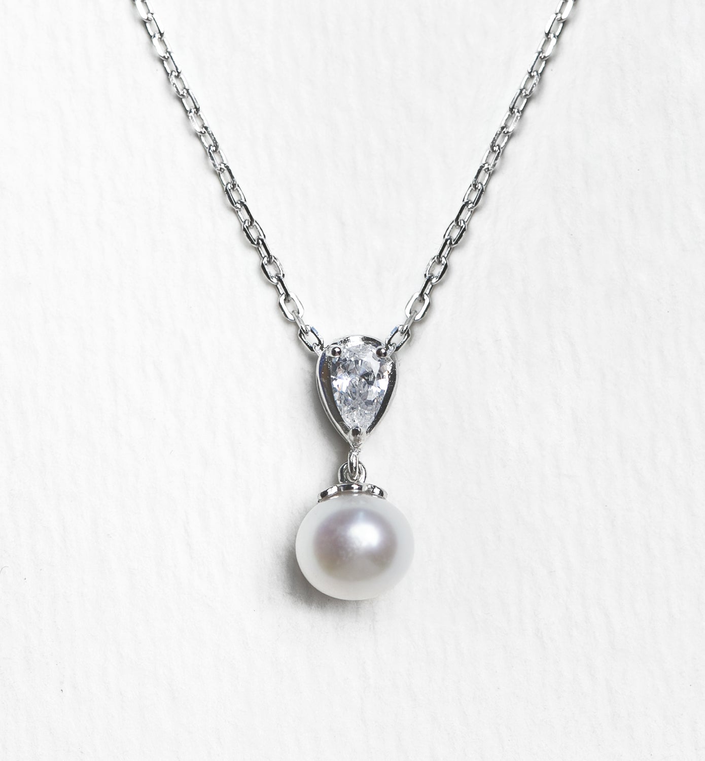 Halo Freshwater Pearl Pendant Necklace - Amy O. Bridal