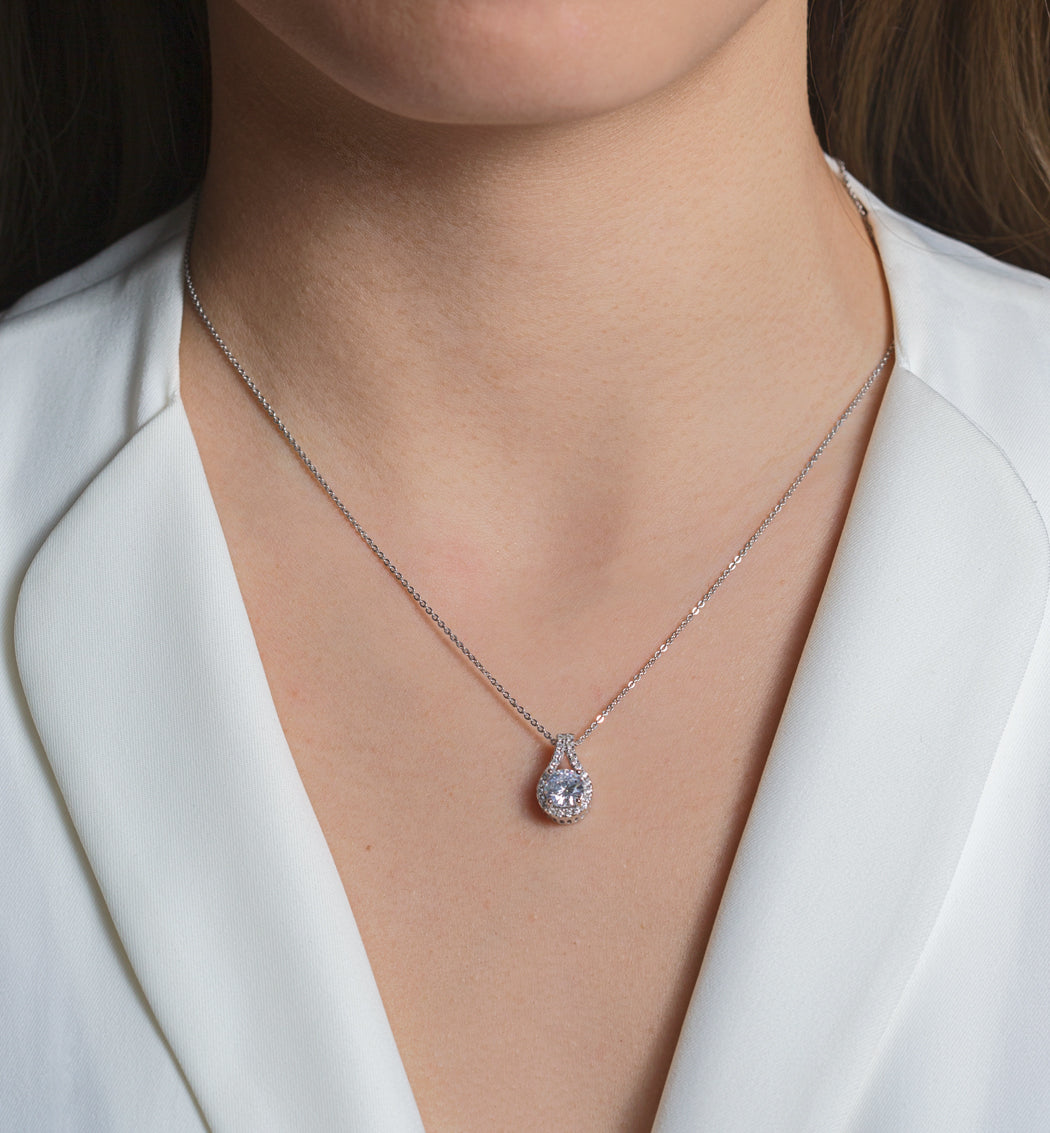 Sophia Petite Round Pendant Necklace - Amy O. Bridal