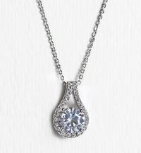 Sophia Petite Round Pendant Necklace - Amy O. Bridal