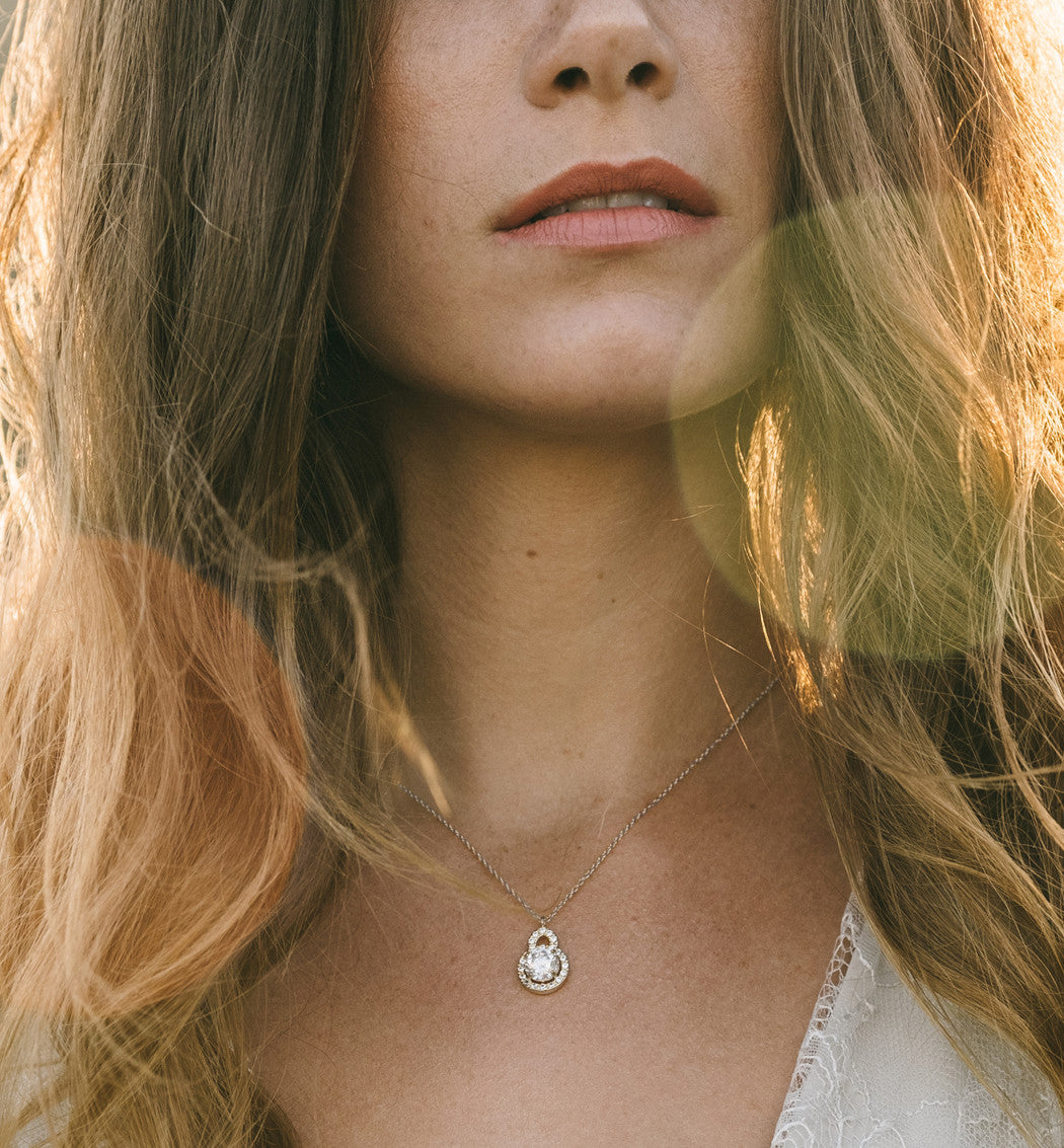 Sophia Crystal Pendant Necklace - Amy O. Bridal