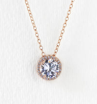 Sophia Round Pendant Necklace - Amy O. Bridal