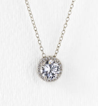 Sophia Round Pendant Necklace - Amy O. Bridal