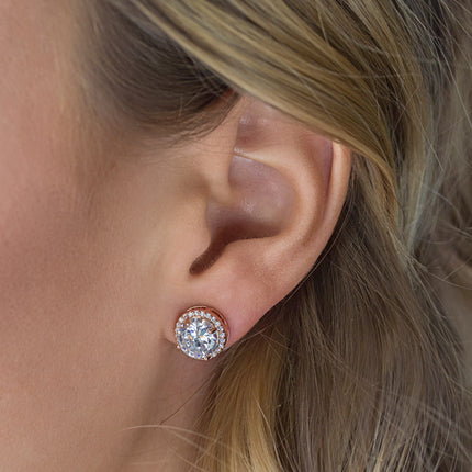 Sophia Round Crystal Stud Earrings