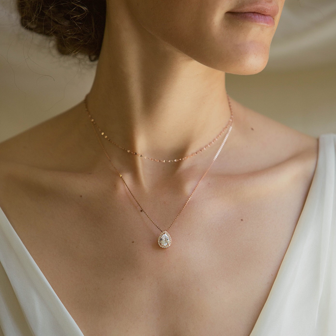 Margaux Teardrop Layered Necklace