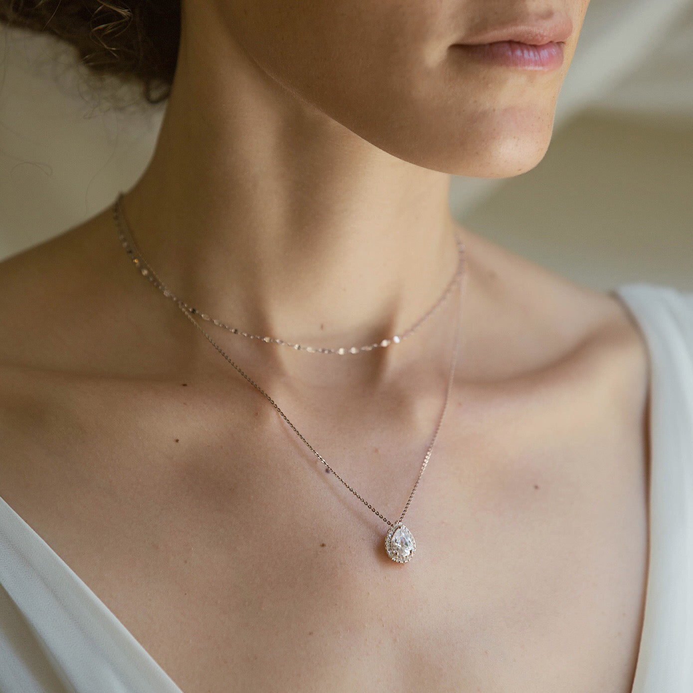 Margaux Teardrop Layered Necklace
