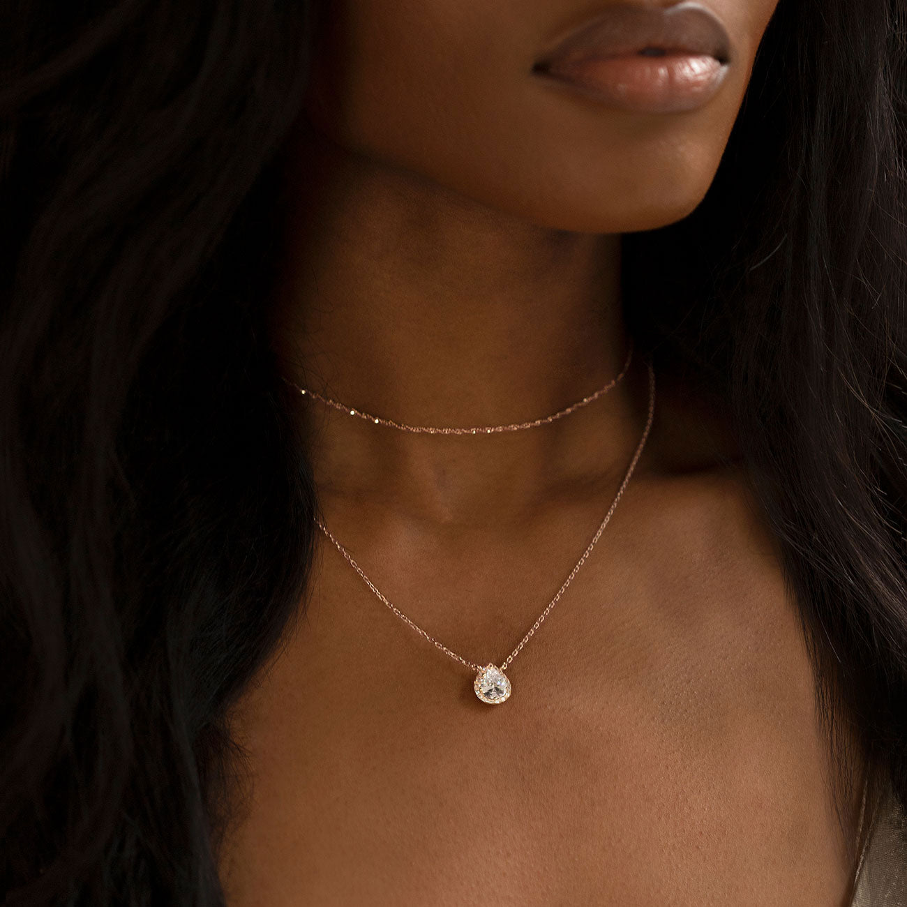 Margaux Teardrop Layered Necklace MM