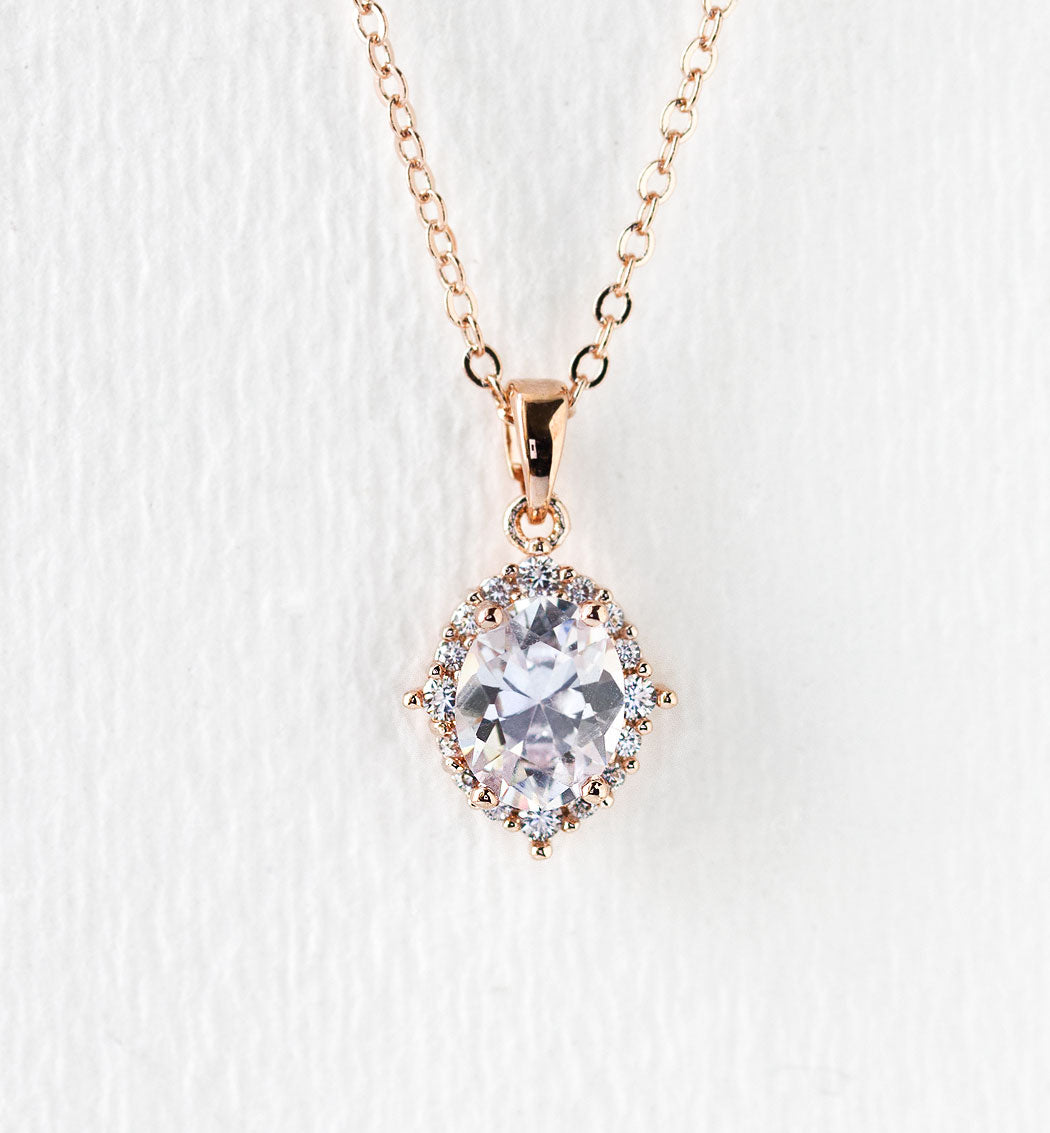 Cleo Crystal Pendant Necklace - Amy O. Bridal