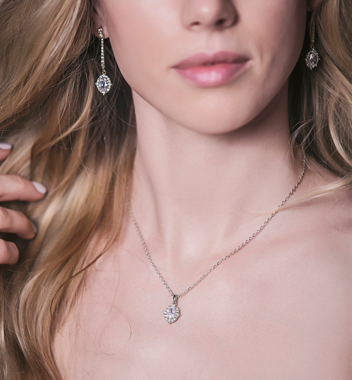 Cleo Crystal Pendant Necklace - Amy O. Bridal