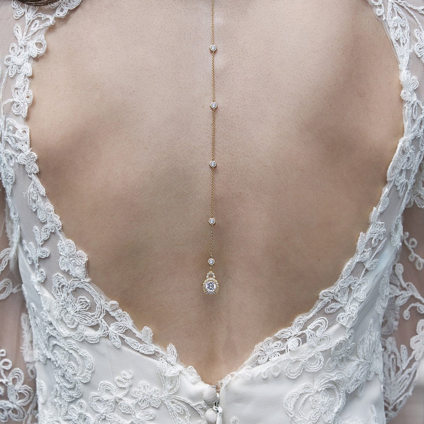 Sophia Back Pendant Necklace - Amy O. Bridal