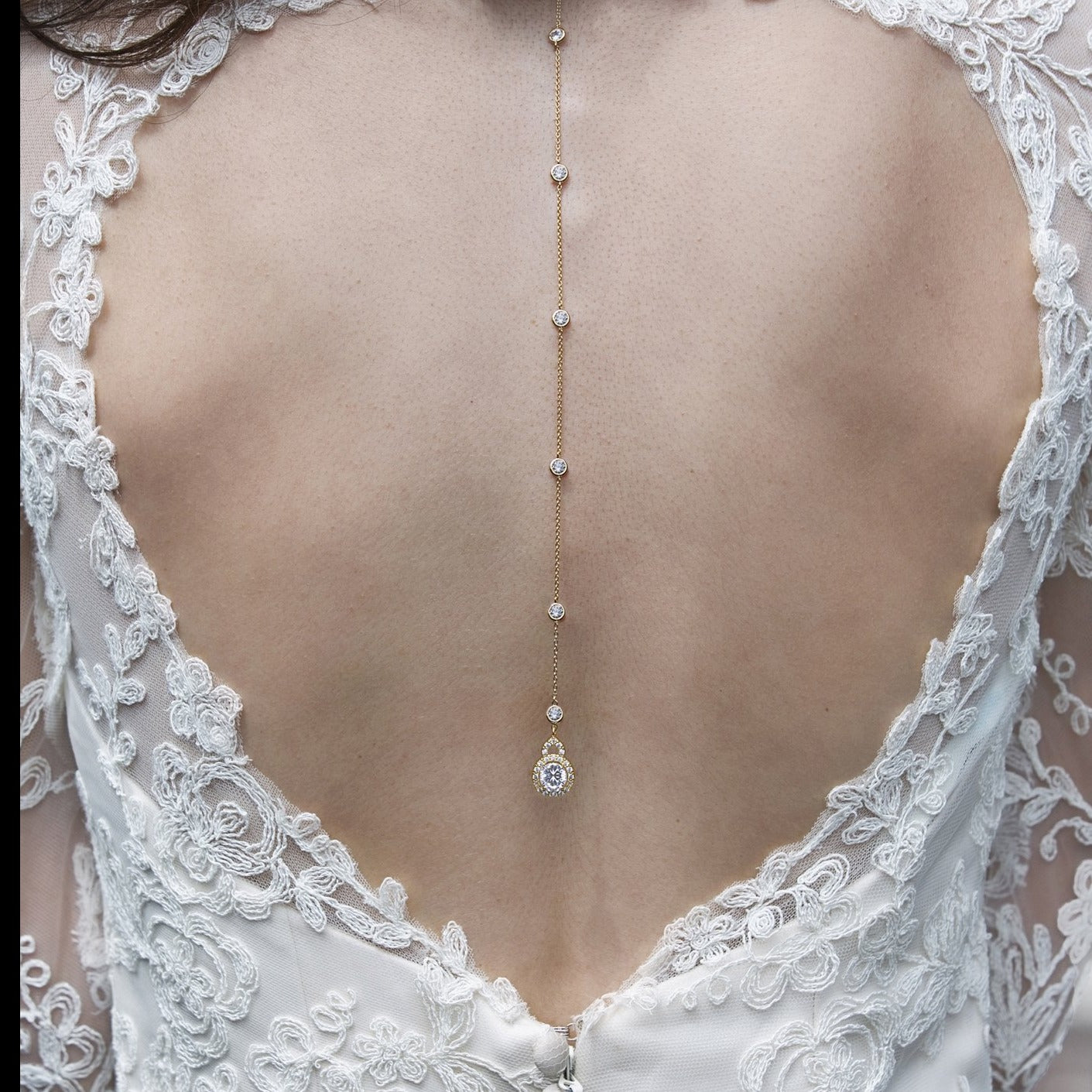 Sophia Back Pendant Necklace - Amy O. Bridal