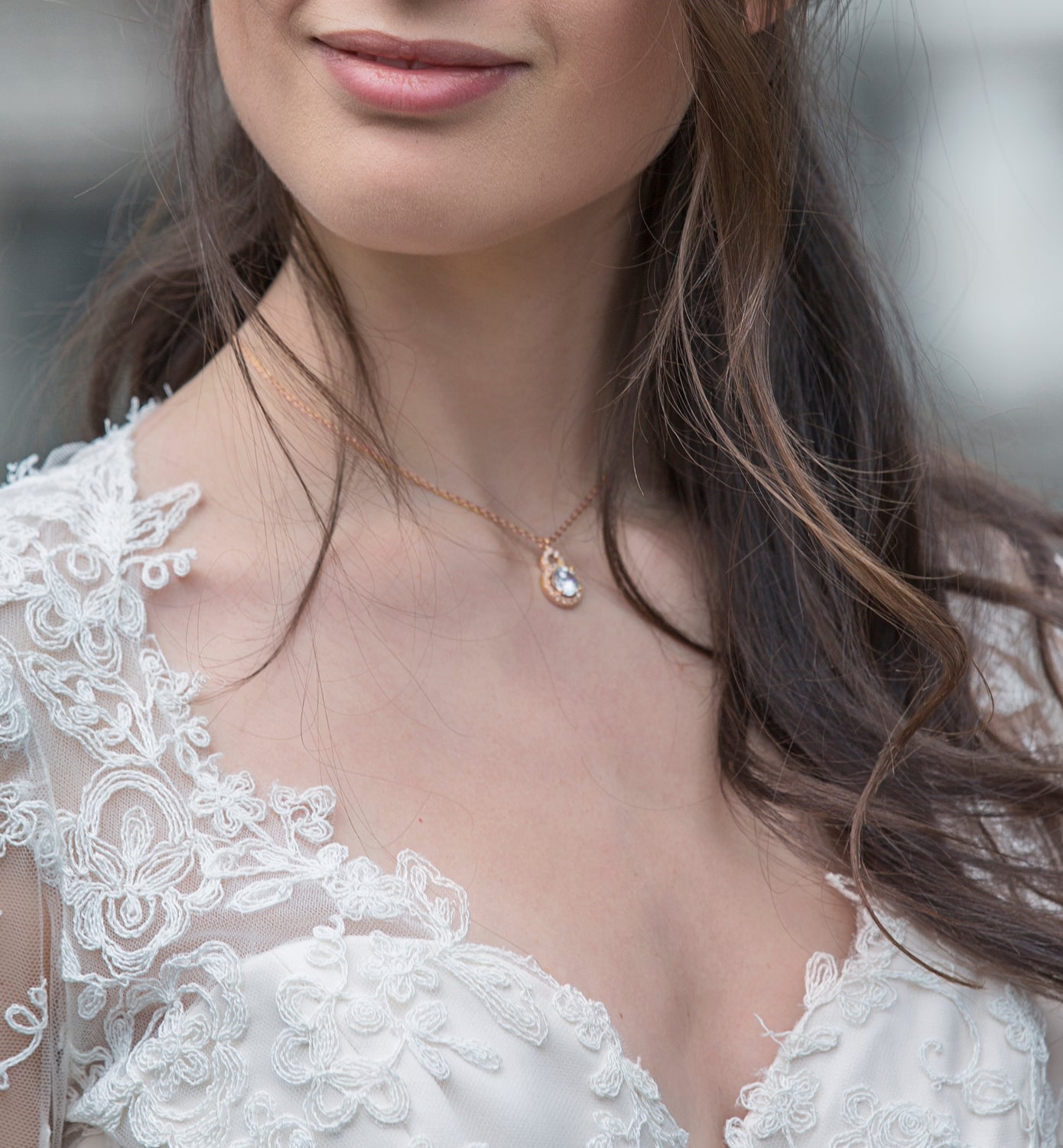 Sophia Back Pendant Necklace - Amy O. Bridal