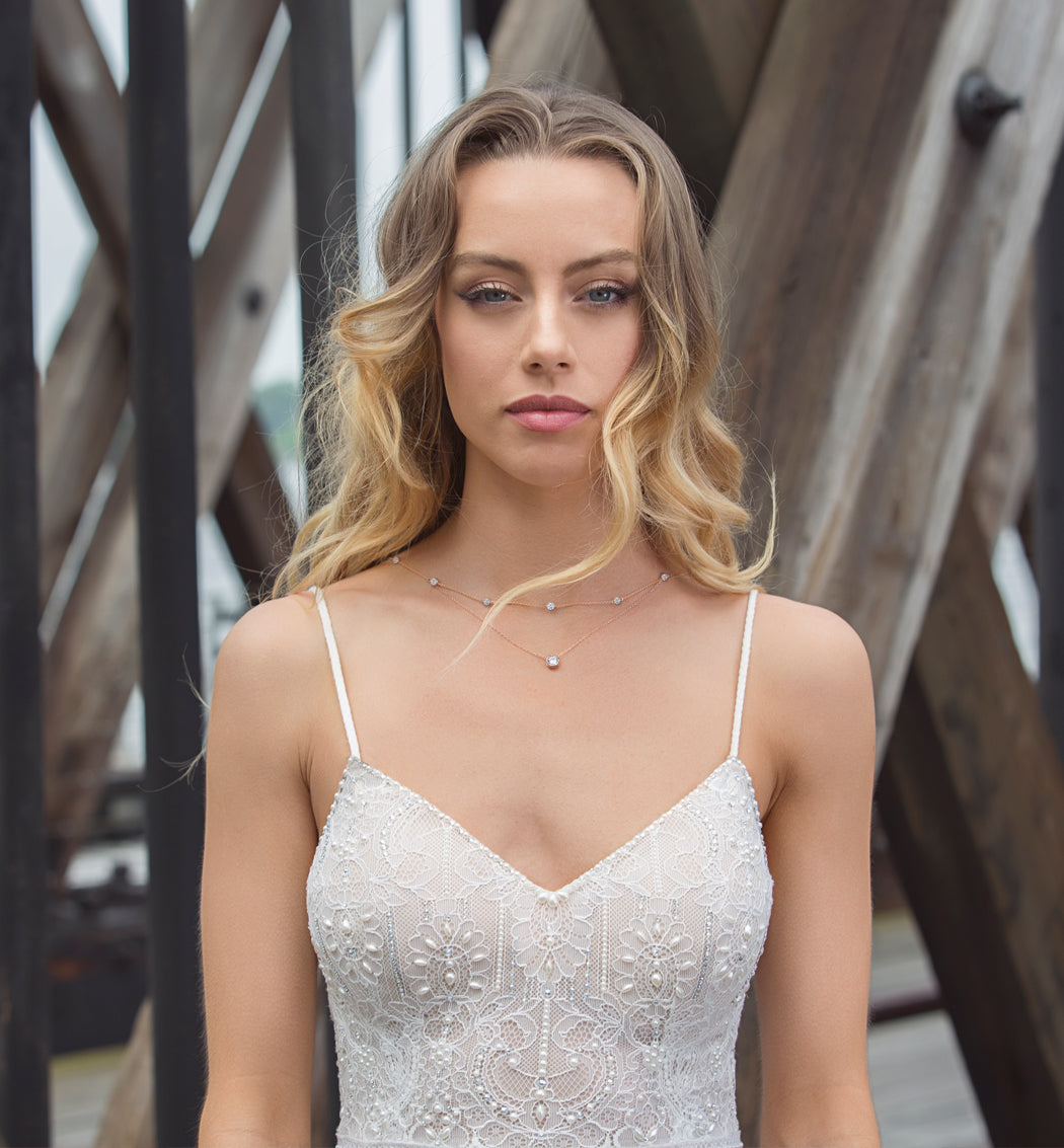 Dakota U Crystal Back Necklace - Amy O. Bridal