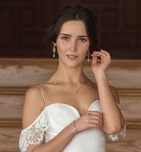 Jolie Vintage Pearl Long Drop Earrings - Amy O. Bridal