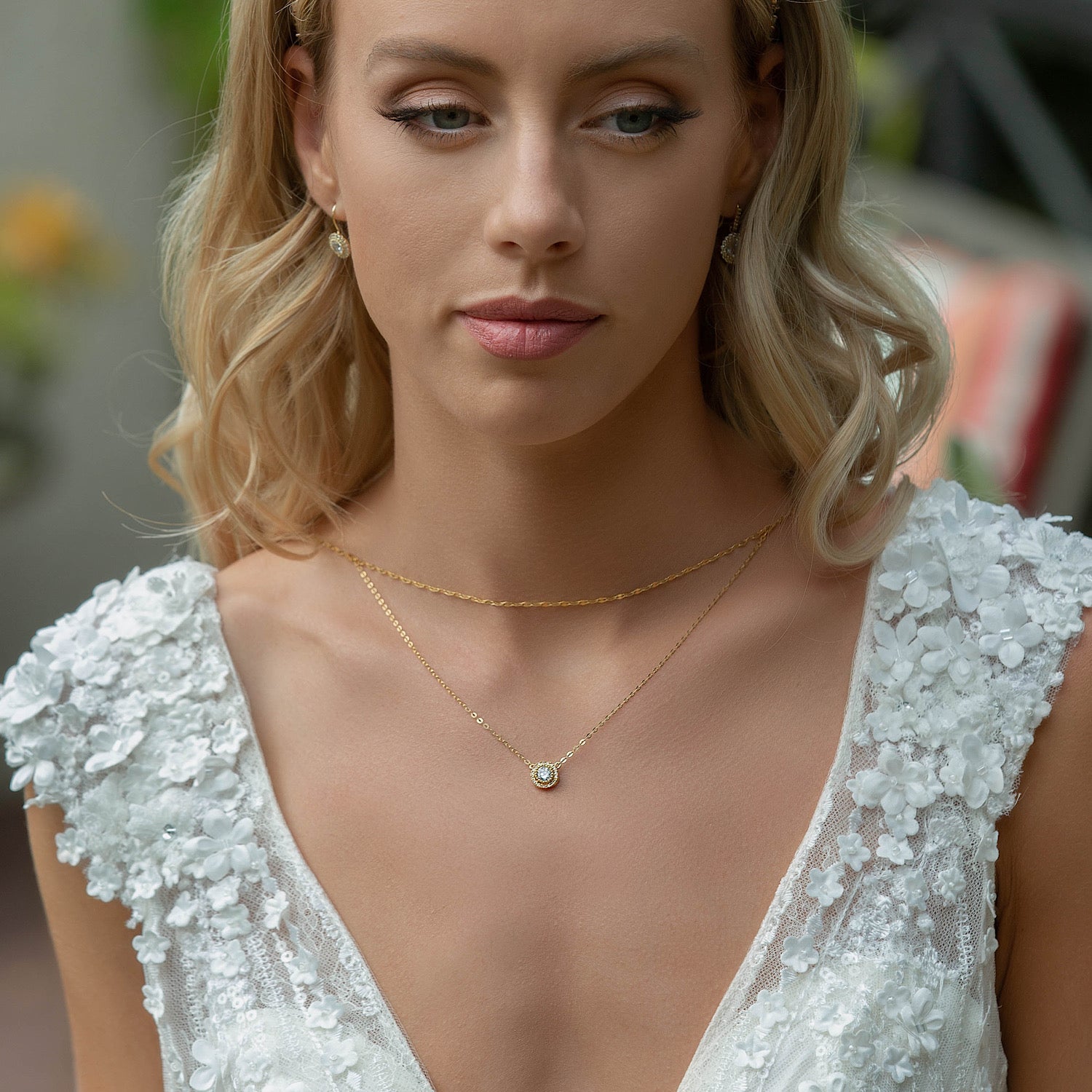 Pearl Backdrop Lariat Bridal Necklace gold silver chain white ivory