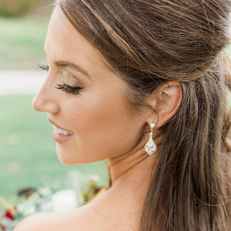 Sarina CZ Drop Earrings - Amy O. Bridal