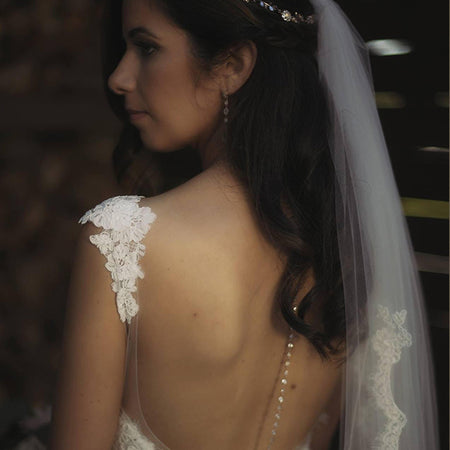 Marquise Back Pendant Necklace - Amy O. Bridal