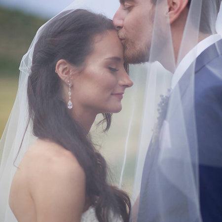 Daisy Long Drop Earrings - Amy O. Bridal