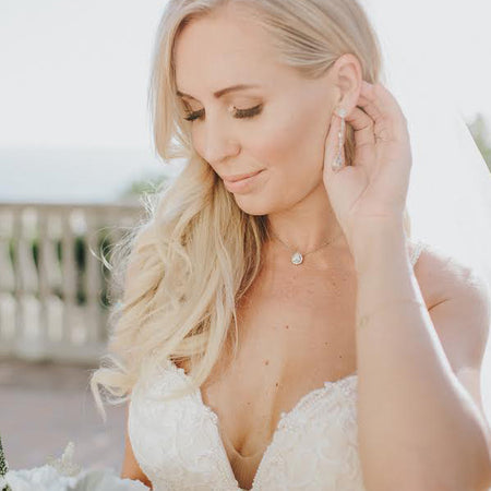 Daisy Long Drop Earrings - Amy O. Bridal