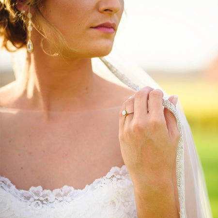 Daisy Long Drop Earrings - Amy O. Bridal