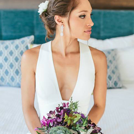 Fleur Teardrop Earrings - Amy O. Bridal