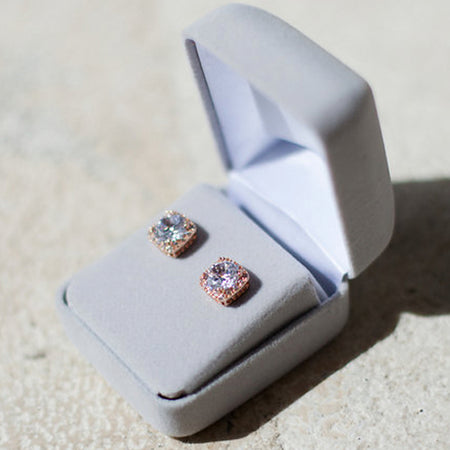 Beau Cushion Stud Earrings - Amy O. Bridal