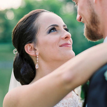 Daisy Long Drop Earrings - Amy O. Bridal