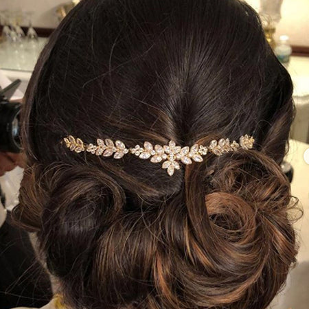 Boho Crystal Leaf Hair Comb