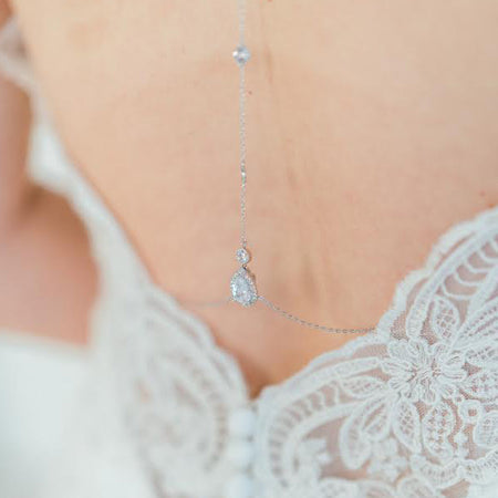 Margaux Petite Back Pendant Necklace - Amy O. Bridal